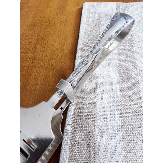 1920s Antique Silver Plated Asparagus Tongs From Ritz Carlton Hotel For Sale - Image 5 of 8