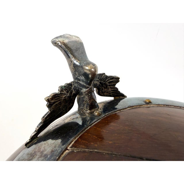 Victorian Silver Plate and Oak Trophy Bowl on Mercury Feet, 1870s For Sale - Image 10 of 14