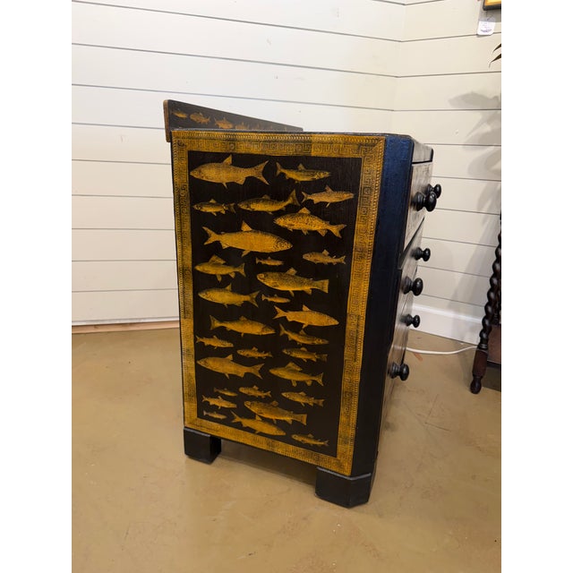 English 19th Century English Ebony Bamboo Chest For Sale - Image 3 of 10