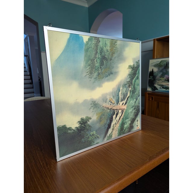 1980s Vintage Japanese Four Seasons Sansui Landscape Prints - Set of 4 For Sale - Image 12 of 17