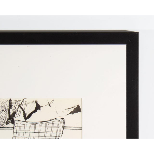 1972 Ink Drawing of an Interior by James L. Bruch For Sale - Image 4 of 8
