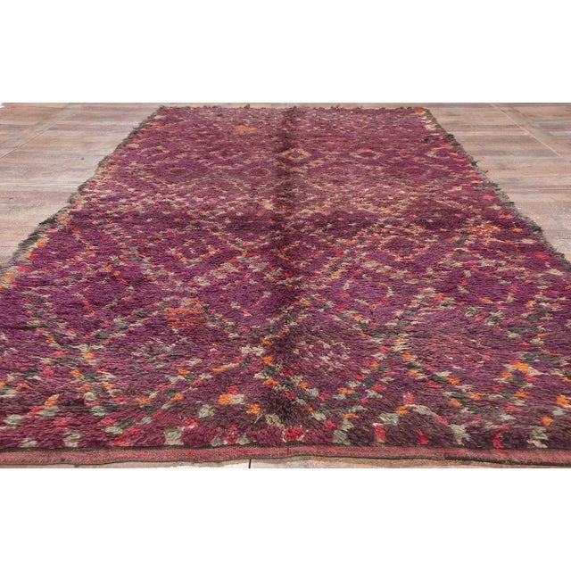 Purple Vintage Purple Beni MGuild Moroccan Rug - 05'02 X 11'01 For Sale - Image 8 of 10