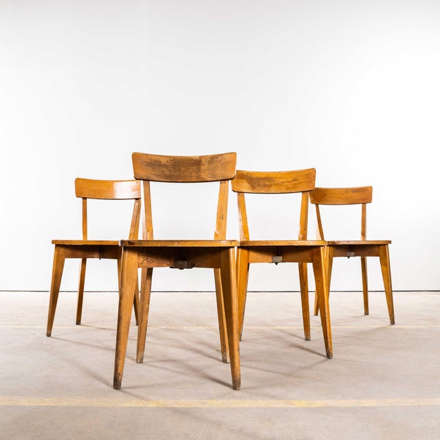 French Cross Base Bentwood Dining Chairs from Luterma, 1950s, Set of 4 For Sale - Image 9 of 9