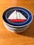 Navy Blue Vintage Nautical Themed Design Plates With Sailboat - Set of 8 For Sale - Image 8 of 10