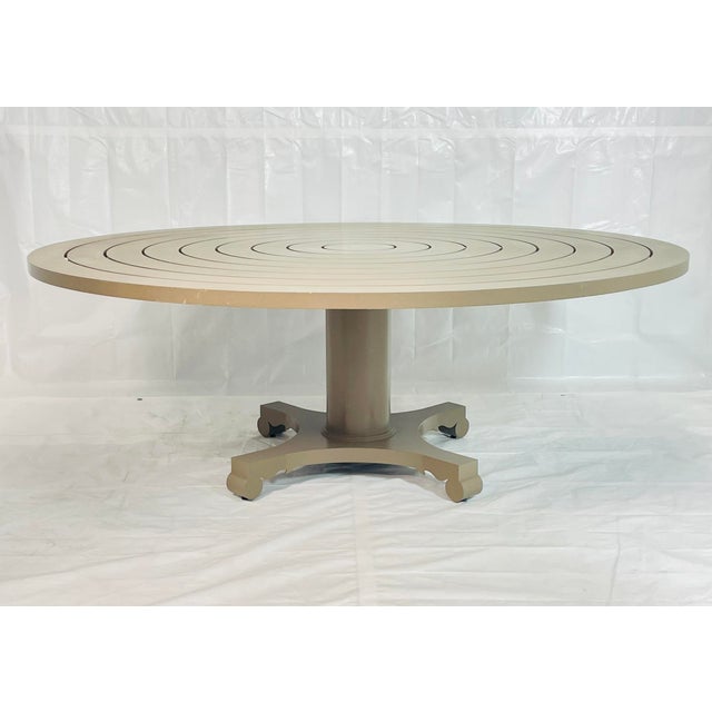 Gray McKinnon & Harris “Albemarle" Round Outdoor Dining Table in Cast Aluminum, Attributed For Sale - Image 8 of 18