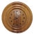 Vintage Handmade Round Pine Wood Wall Clock with Black Zodiac Numerals, 1970s For Sale