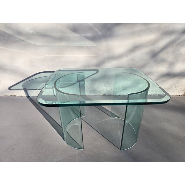 Mid-Century Modern Late 20th Century Modernist Glass Side Table For Sale - Image 3 of 13