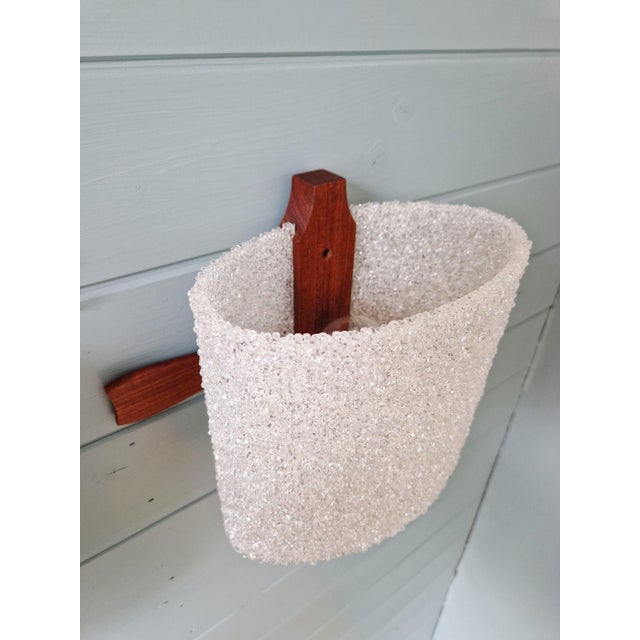 Scandinavian Wall Sconces in Teak and Granular Plastic Resin, 1960s, Set of 2 For Sale - Image 10 of 17