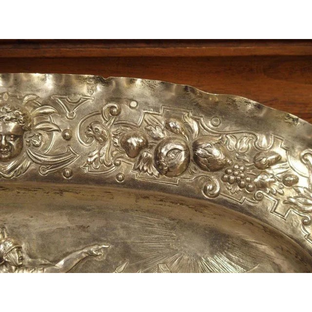 Antique German Silver Repoussé Battle Scene Tray, Circa 1850 For Sale - Image 11 of 13