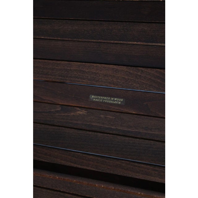 Vintage Yugoslavian Nasco Stained Beechwood Collapsible Magazine Rack For Sale - Image 12 of 13