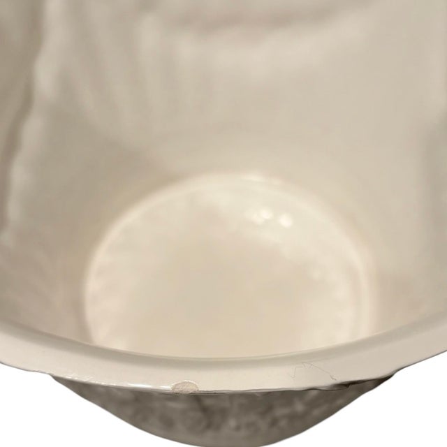 Ceramic Pair of Vintage Tiffany & Co. White Garland Motif Italian Cachepots Planters For Sale - Image 7 of 11
