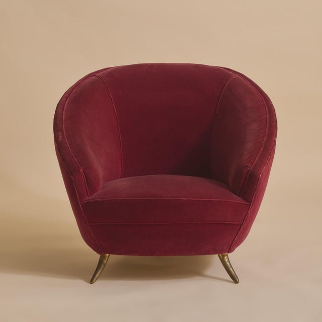 Mid-Century Modern Italian Red Armchair by Guglielmo Veronesi for ISA Bergamo, 1950s - 2 Available For Sale - Image 3 of 13
