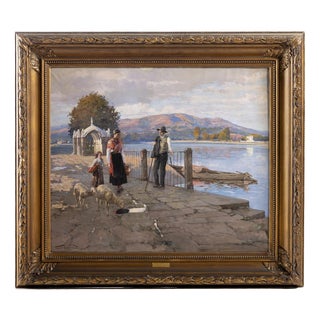 Fausto Gonçalves, Chapel of the Guardian Angel, 1920, Oil on Canvas, Framed For Sale