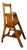 Oak Wooden Library Ladder and Chair, Netherlands, 1930s For Sale