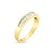 Contemporary Tapered Baguette Diamond Wedding Band with 14k Two-Toned Gold Accented Design, Size 7.5 For Sale - Image 3 of 4