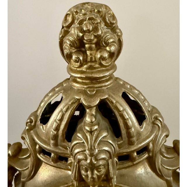 Gilt Bronze Mantle Clock Made in Italy For Sale - Image 4 of 8