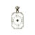 Mid-Century Modern 1930's 14k White Gold Camphor Glass and Diamond Filigree Pendant For Sale - Image 3 of 4