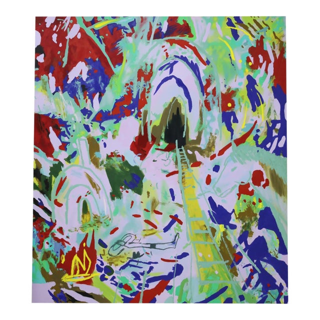 Large Painting by Joshua Nathanson (b.1976), "The Cowboy" DTD 2018 For Sale