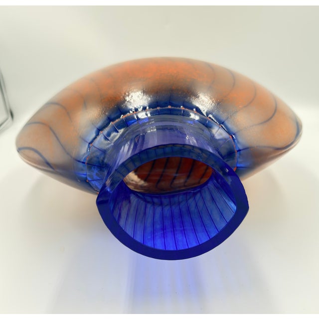 Burnt Orange Kosta Boda Studio Art Glass by Kjell Engman Signed Vase "Bon Bon" Series #49650 For Sale - Image 8 of 14
