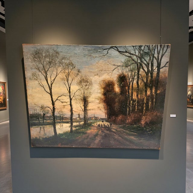 The Hague School, After Anton Mauve, Shepherd with Flock, 1890s, Oil on Canvas For Sale - Image 6 of 13