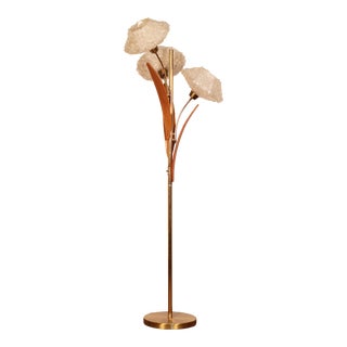 1960s Walnut Spaghetti 3-Light Floor Lamp For Sale