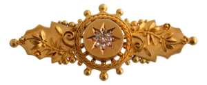 Late 19th Century Victorian Rose Cut Diamond Brooch