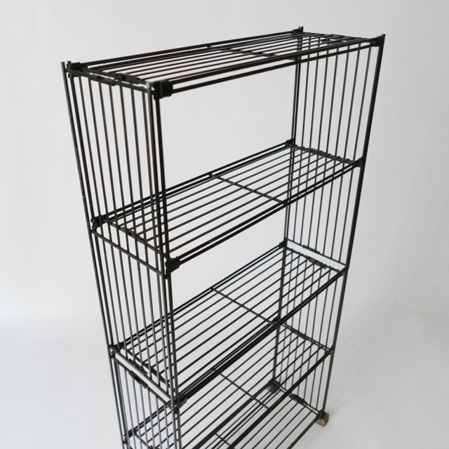 Metal Vintage Metal Iron Bookcase attributed to Multimueble for Multistrux, 1970 For Sale - Image 7 of 11