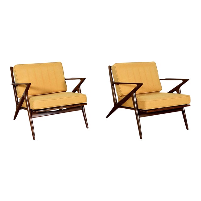 MidCentury Modern ZStyle Lounge Arm Chairs a Pair Chairish