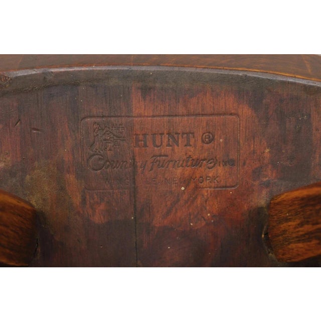 Antique Hunt Country Furniture Colonial Pine Wood Hickory Style Side Chairs Pair For Sale - Image 10 of 11