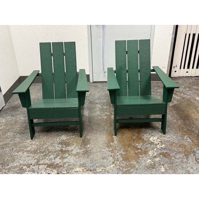 Design Plus Gallery presents a Pair of Modern Adirondack Chairs from Polywood. Constructed with the brand’s durable all...