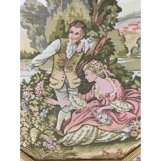 A majestic and highly structural work of vintage textile art, this large-scale 32-inch octagonal framed wall decor...