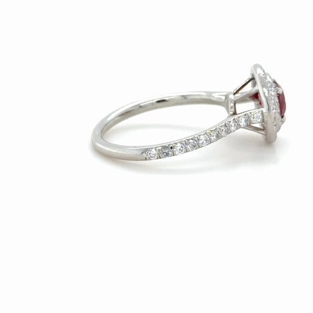 Tiffany & Co., Soleste Ruby and Diamond Ring Platinum, Size 6 For Sale In Chicago - Image 6 of 8