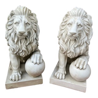 1970s Large Lion Sculptures - Set of 2 For Sale