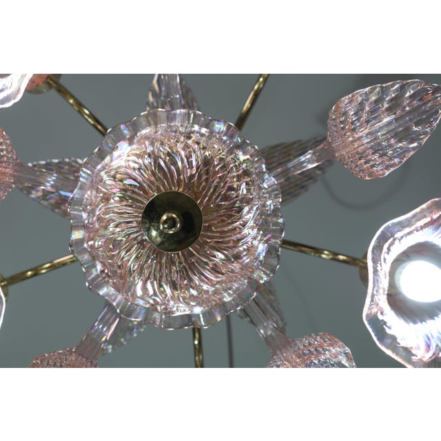 Liz Taylor, Iridiscent Pink Murano Glass Chandelier, 1980s For Sale - Image 18 of 18