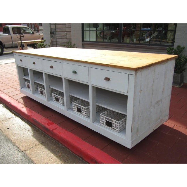 Farmhouse 1900s Antique Massive Farmhouse Island For Sale - Image 3 of 10