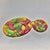 Multicolor Red, Yellow and Green Lucite Disk Dangling Clip-on Earrings For Sale In Atlanta - Image 6 of 8