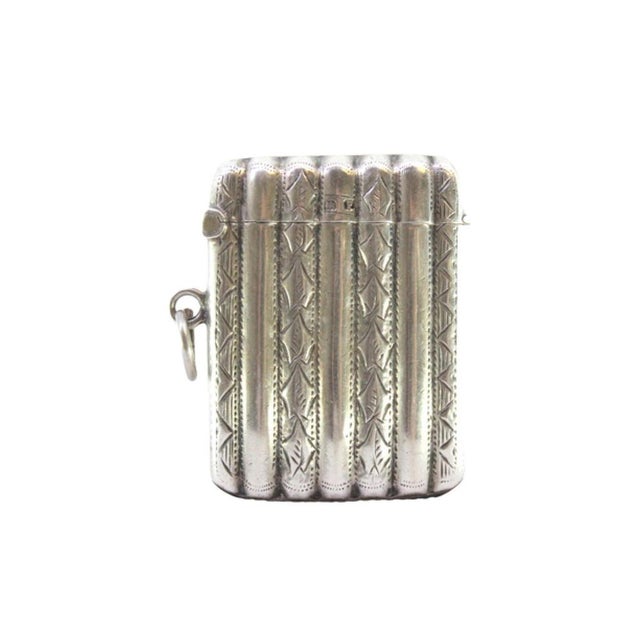 Silver Silver Matchbox with Reliefs and Fluted Engravings For Sale - Image 8 of 8