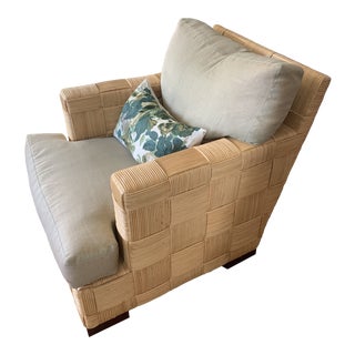 Rattan Block Island Club Chair by John Hutton for Donghia For Sale