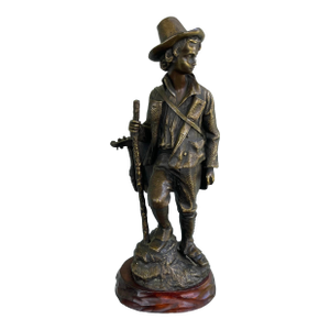 Signed & Dated 1884 Emile-Victor Blavier Bronze Sculpture “Le Petit Savoyard”, France