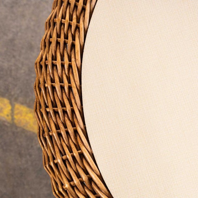 1970s French Wicker Table with Laminated Top, 1970s For Sale - Image 5 of 8