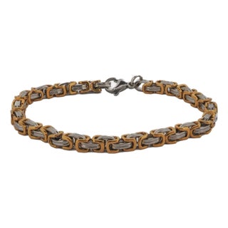 Two Color Design Bold Chain Men's Bracelet For Sale