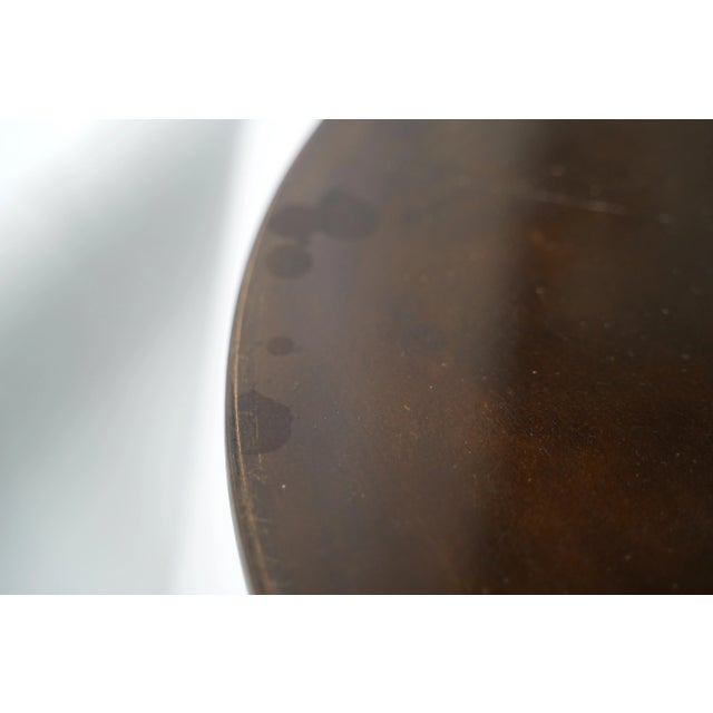 Wood Vintage Italian Mahogany Round Side Table in the Style of Osvaldo Borsani, 1950s For Sale - Image 7 of 10