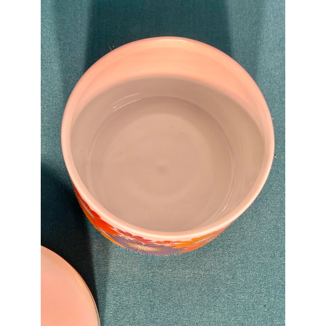 Orange Vintage Mid-Century Modern Flower Vase and a Covered Trinket Dish by Rosamunde Nairac for Rosenthal, Studio-Line - Set of 2 For Sale - Image 8 of 12