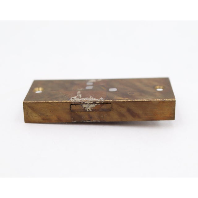 Mid 20th Century Left Hand Brass Half Mortise Cabinet Lock With Steel Key For Sale - Image 5 of 6