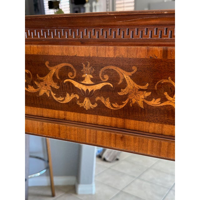 Rectangle Federal or Empire-Style Satinwood Marquetry Wall Mirror For Sale - Image 13 of 16