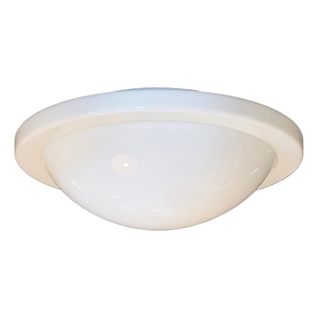 Vintage German Ceiling Lamp with Opaque White Glass Shade by Putzler, 2000s For Sale