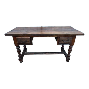 Elizabethan Style Carved Oak Table Desk. 19th Century.