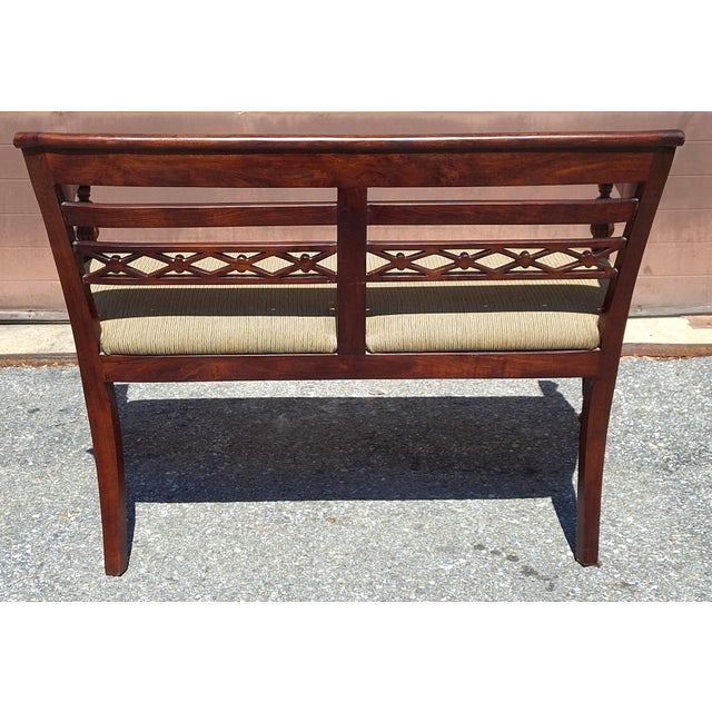 Early 20th Century Edwardian Carved Walnut and Upholstered Settee For Sale In Washington DC - Image 6 of 9