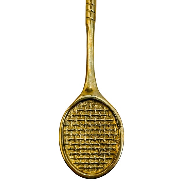 Vintage French Brass Tennis Racket Bottle Opener For Sale - Image 4 of 7