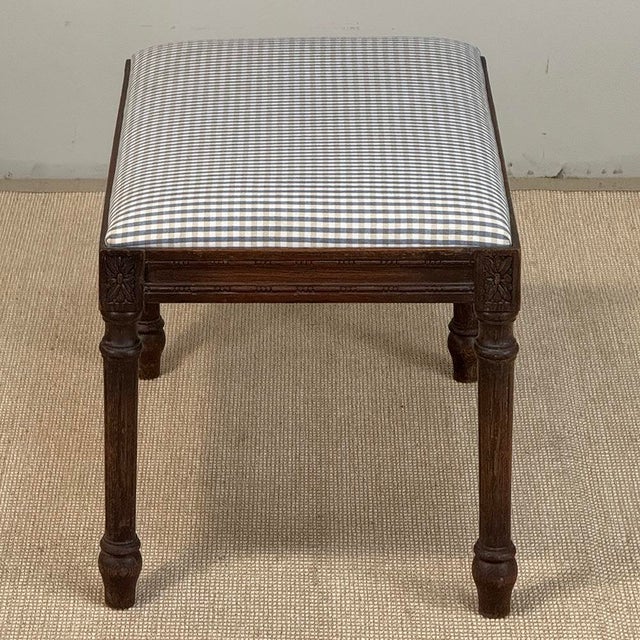 Antique French Louis XVI Style Walnut Vanity Stool ~ Piano Bench For Sale In Dallas - Image 6 of 15